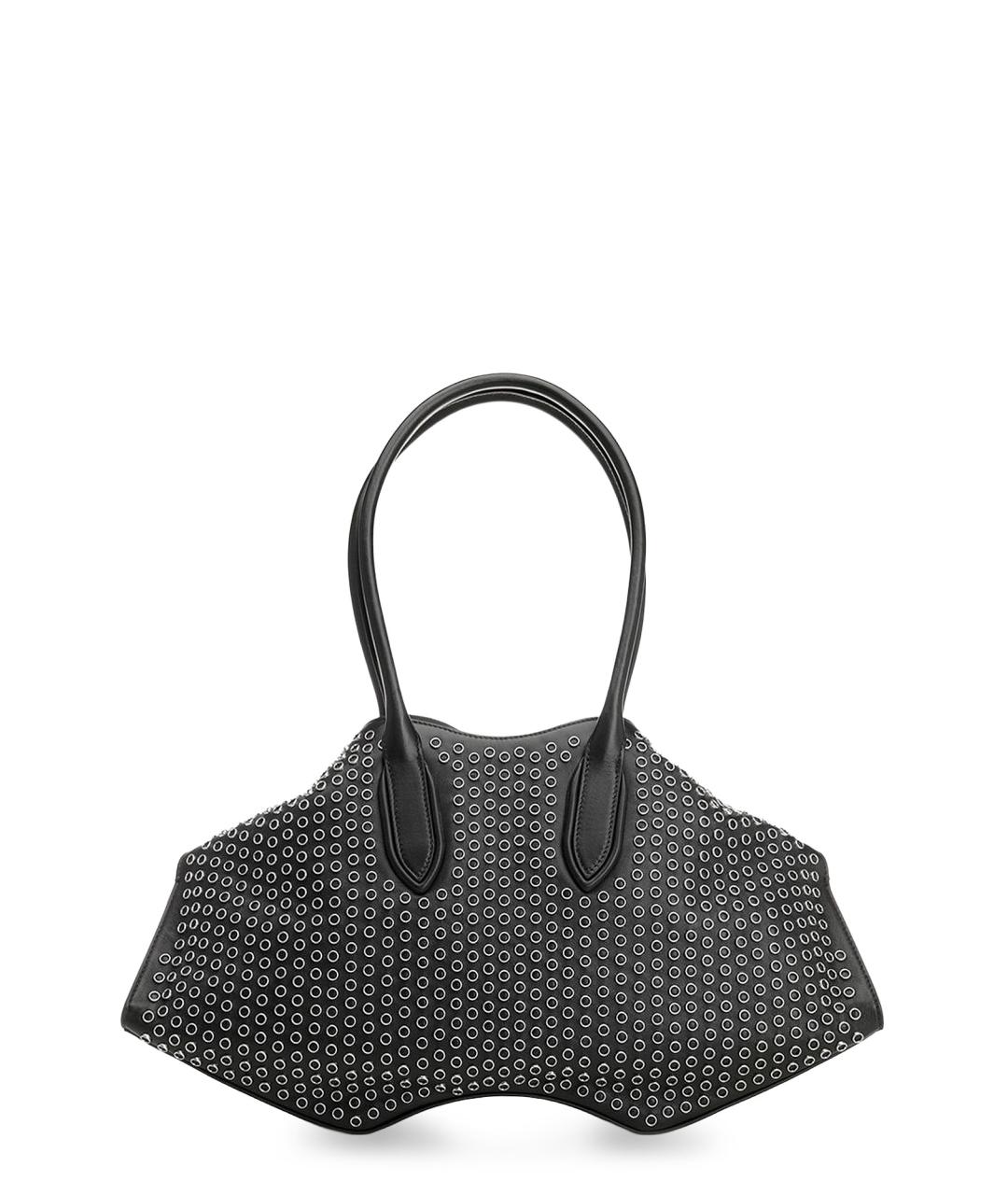 ALEXANDER MCQUEEN Черная кожаная сумка тоут, фото 2