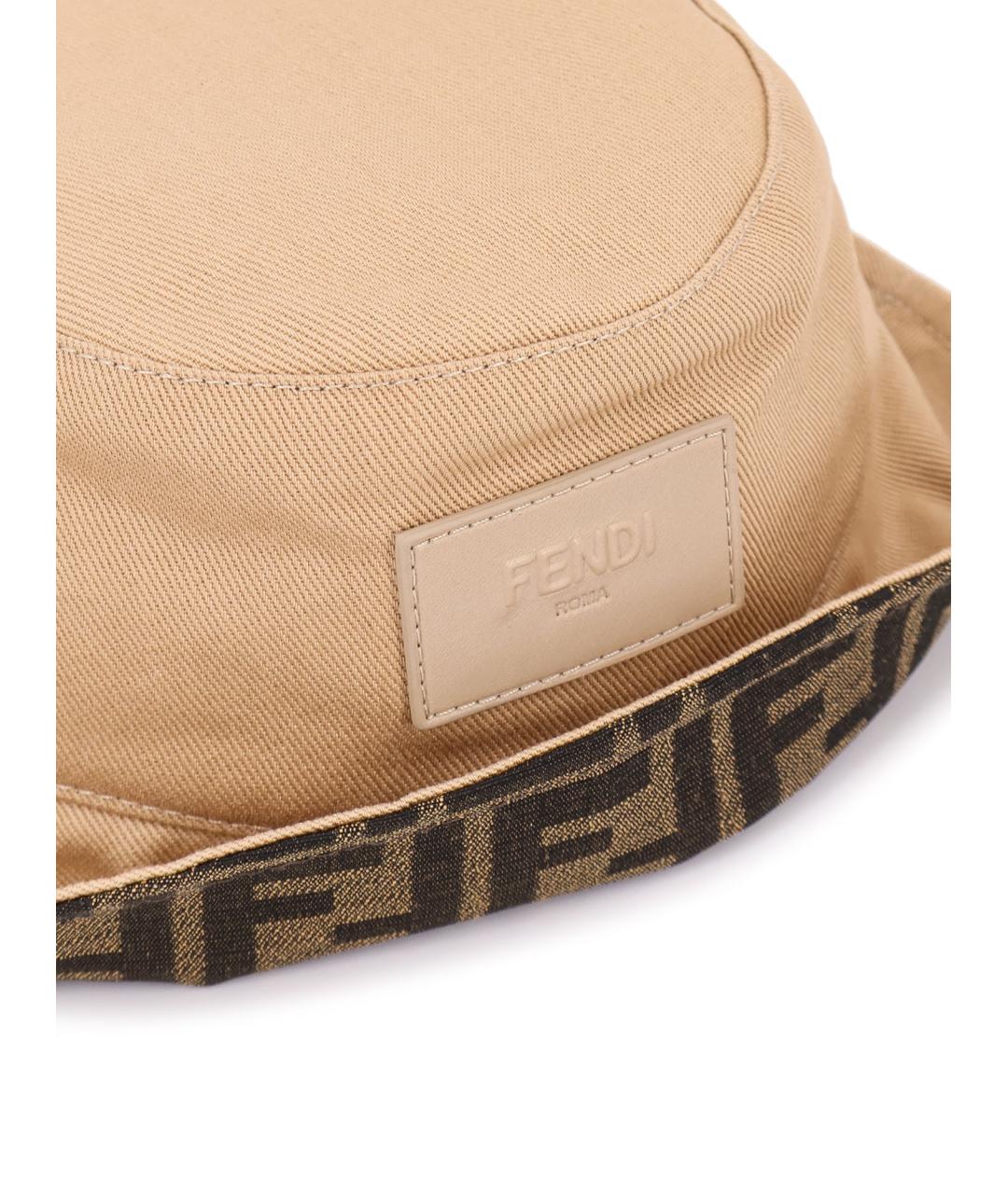 FENDI Бежевая хлопковая панама, фото 4
