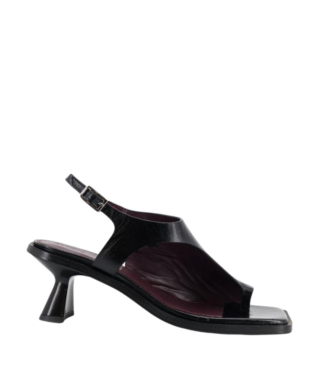 ALOHAS Черные кожаные босоножки, фото 1