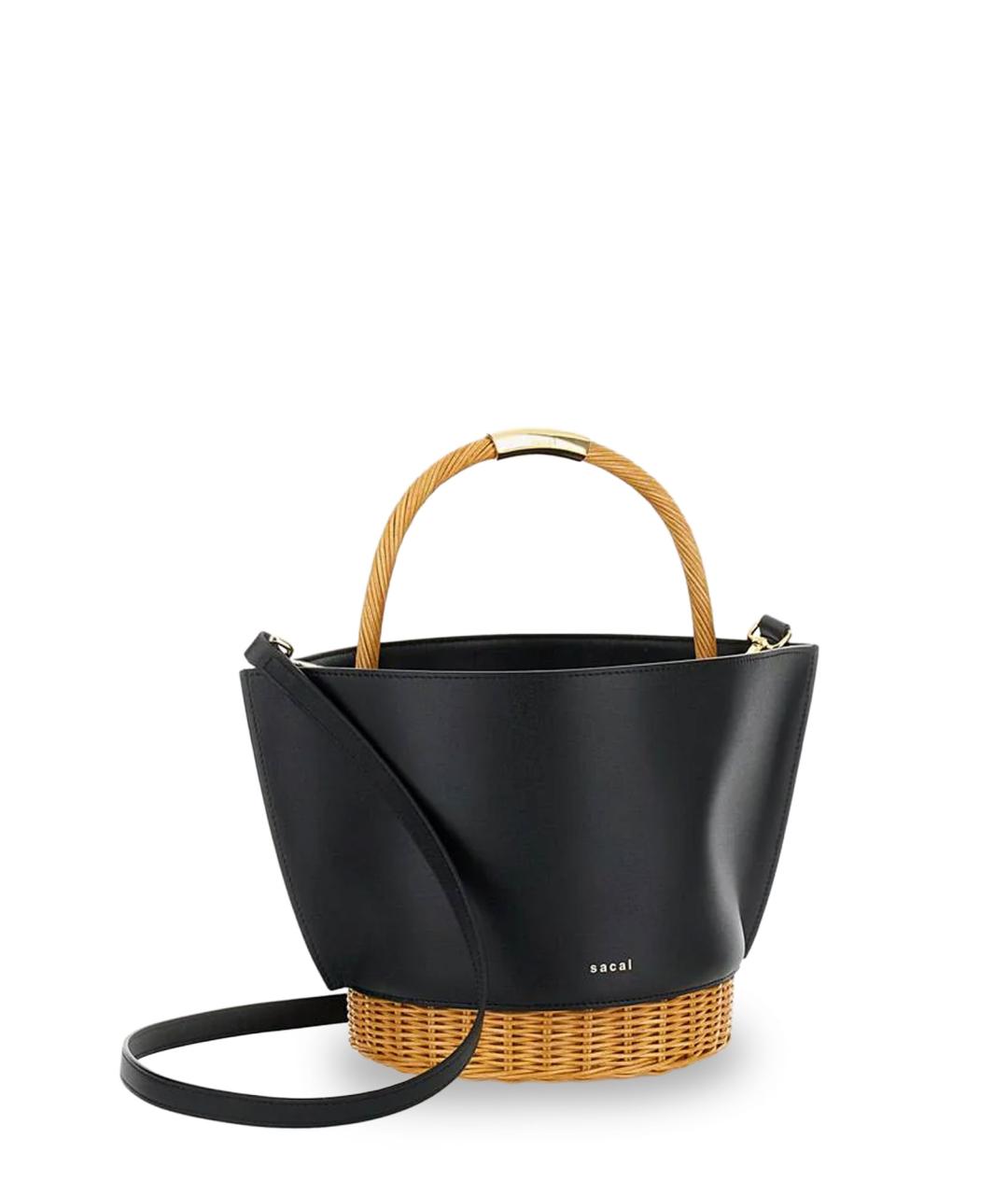 SACAI Черная кожаная сумка тоут, фото 3