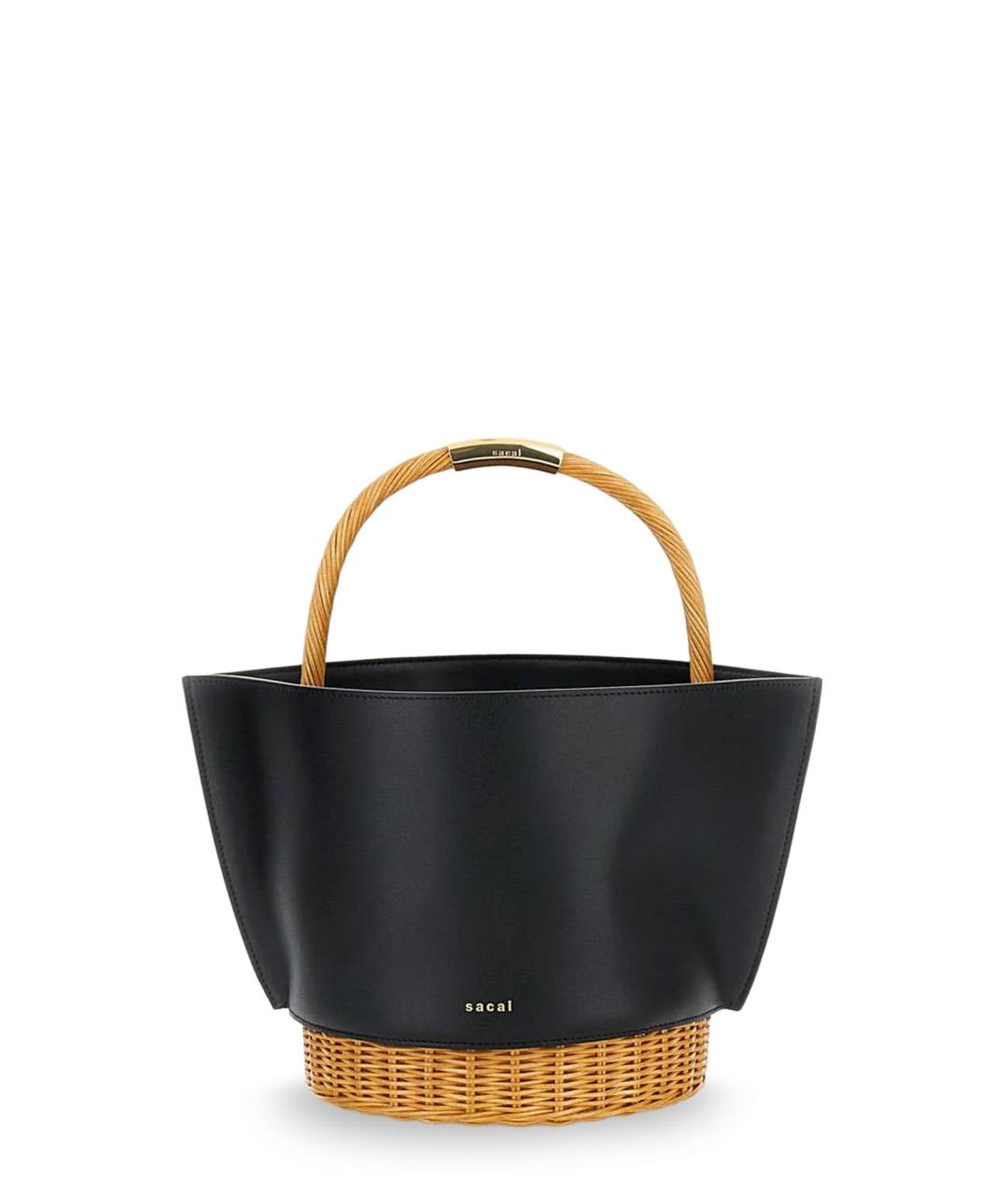 SACAI Черная кожаная сумка тоут, фото 1