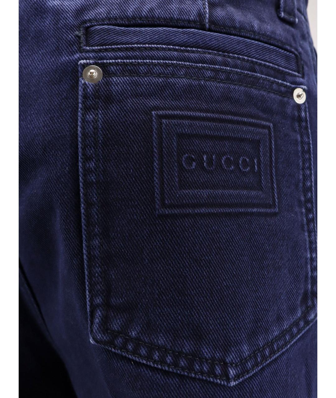 GUCCI Синие хлопковые повседневные брюки, фото 3