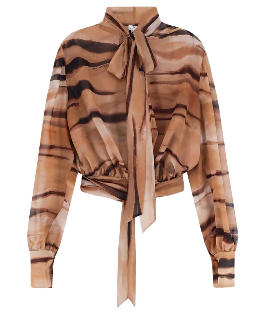 ELISABETTA FRANCHI Бежевая полиэстеровая блузы, фото 1