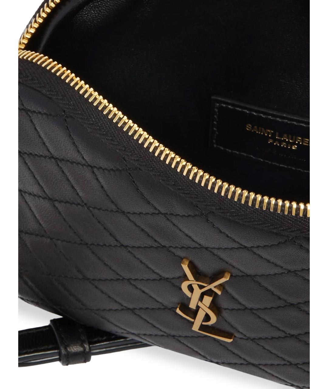 SAINT LAURENT Черная кожаная сумка через плечо, фото 4