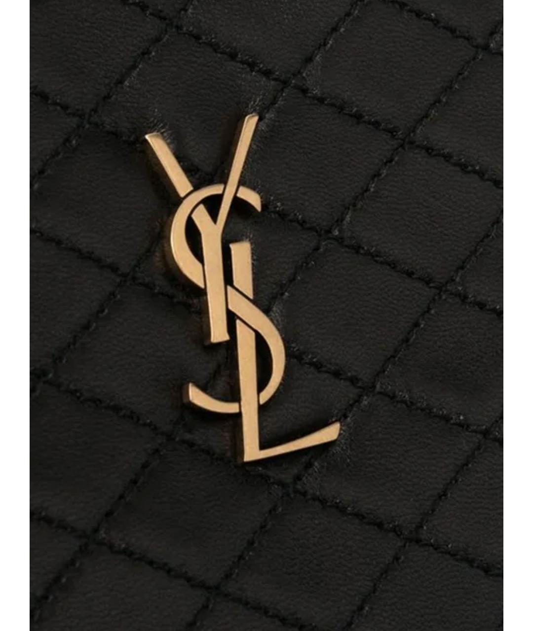 SAINT LAURENT Черная кожаная сумка через плечо, фото 5