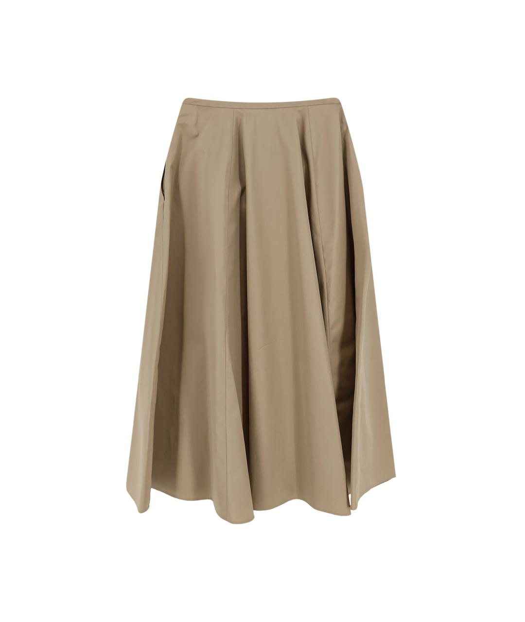 ASPESI Бежевая хлопковая юбка миди, фото 2