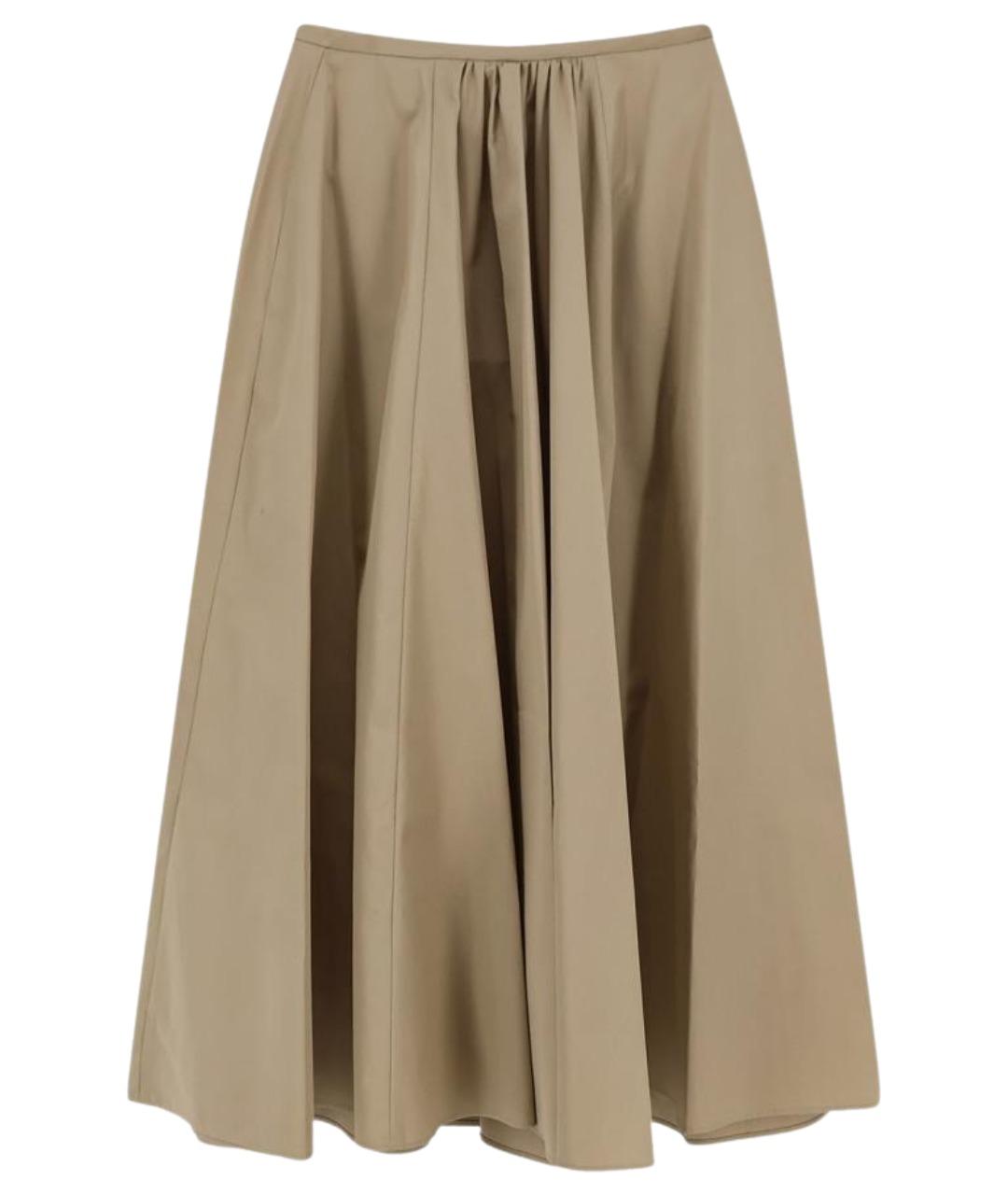 ASPESI Бежевая хлопковая юбка миди, фото 1