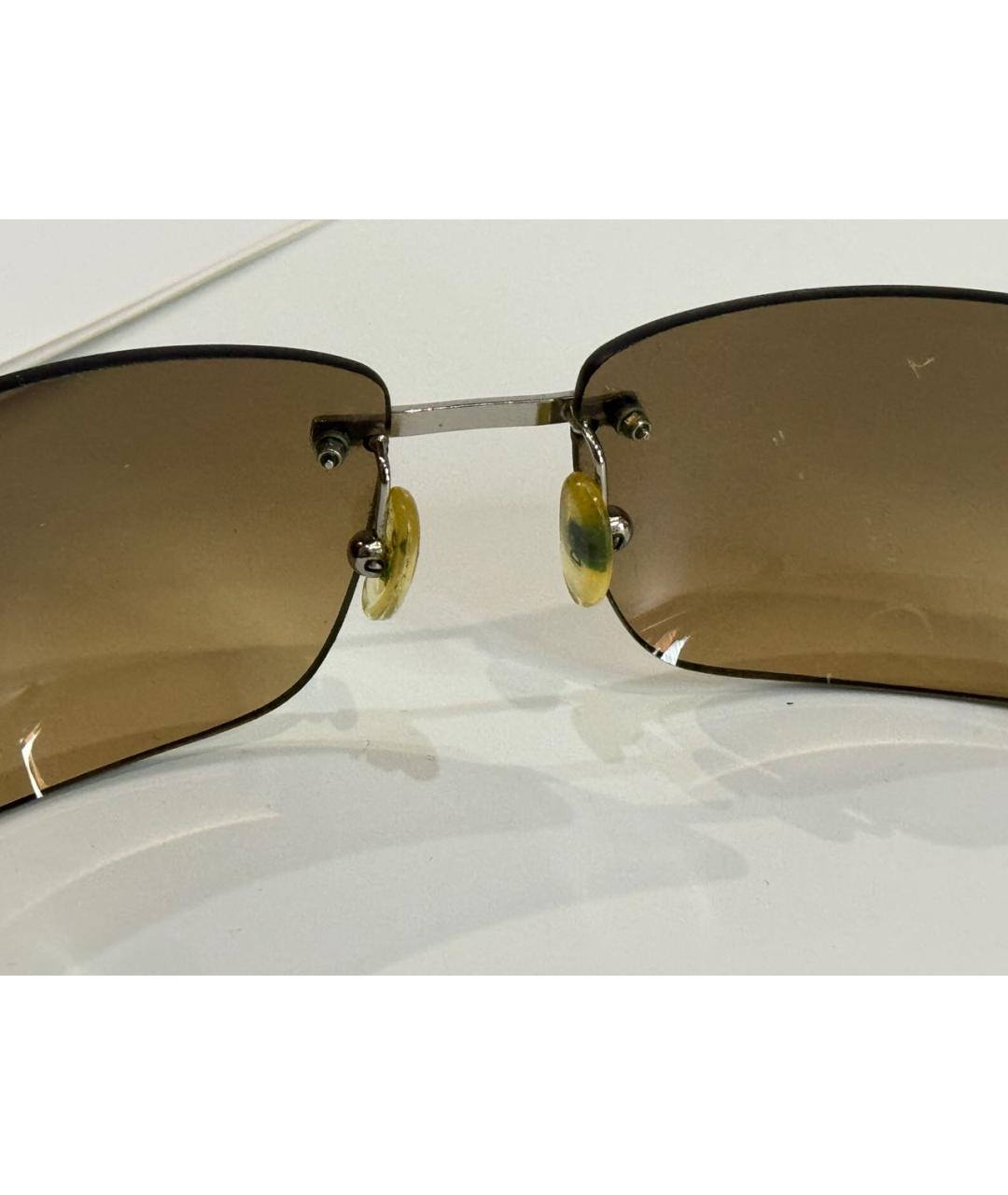 DOLCE&GABBANA Коричневые металлические солнцезащитные очки, фото 5