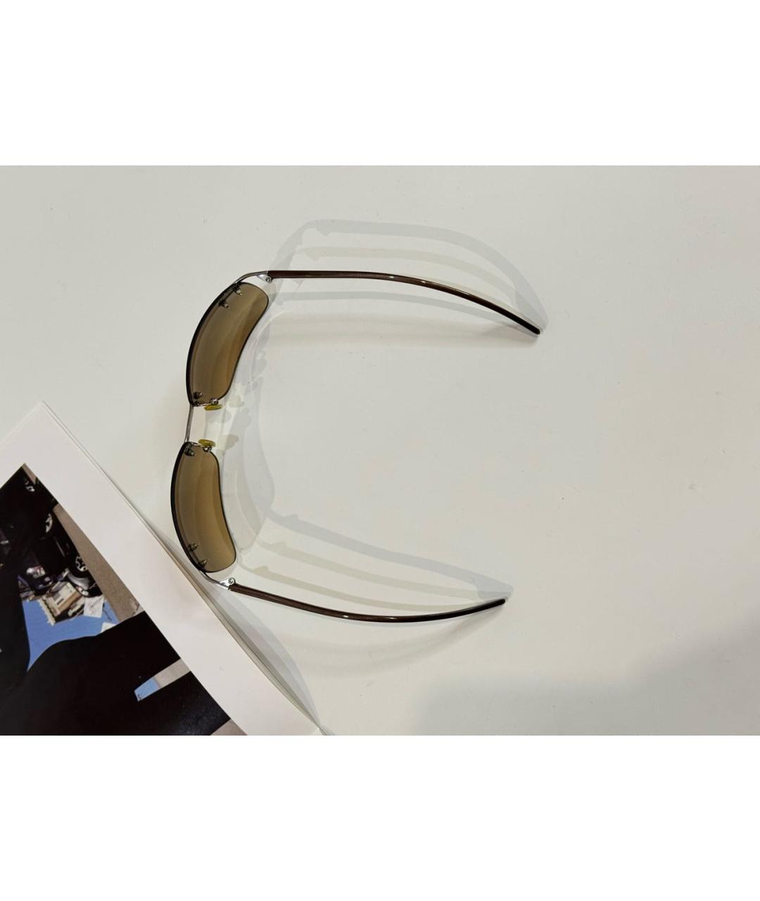 DOLCE&GABBANA Коричневые металлические солнцезащитные очки, фото 3