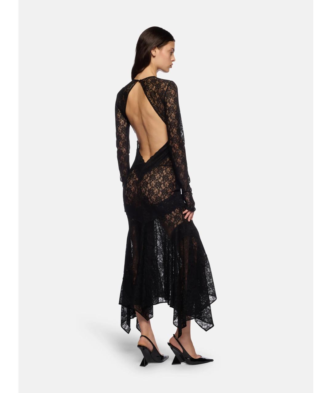 THE ATTICO Черное полиамидовое вечернее платье, фото 4