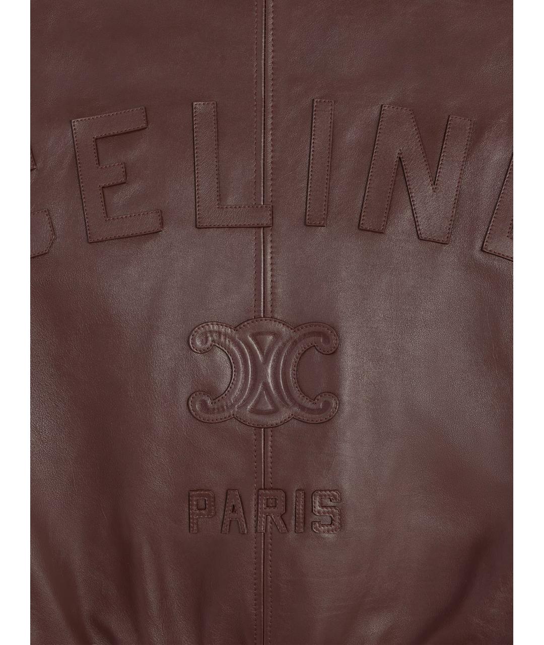 CELINE Коричневая кожаная куртка, фото 3