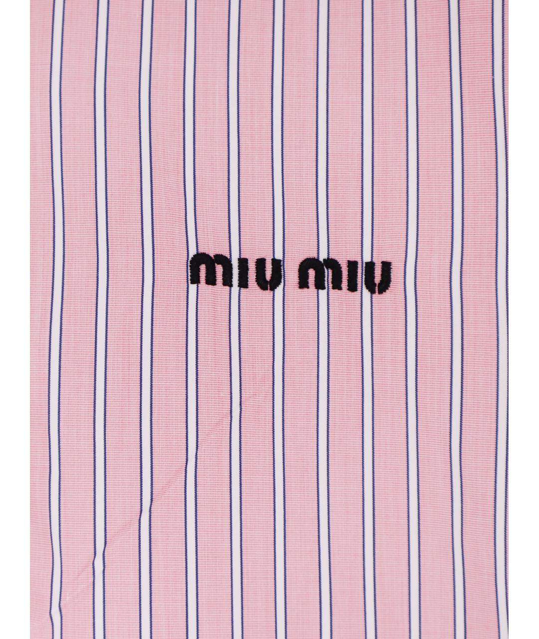 MIU MIU Розовая хлопковая рубашка, фото 3