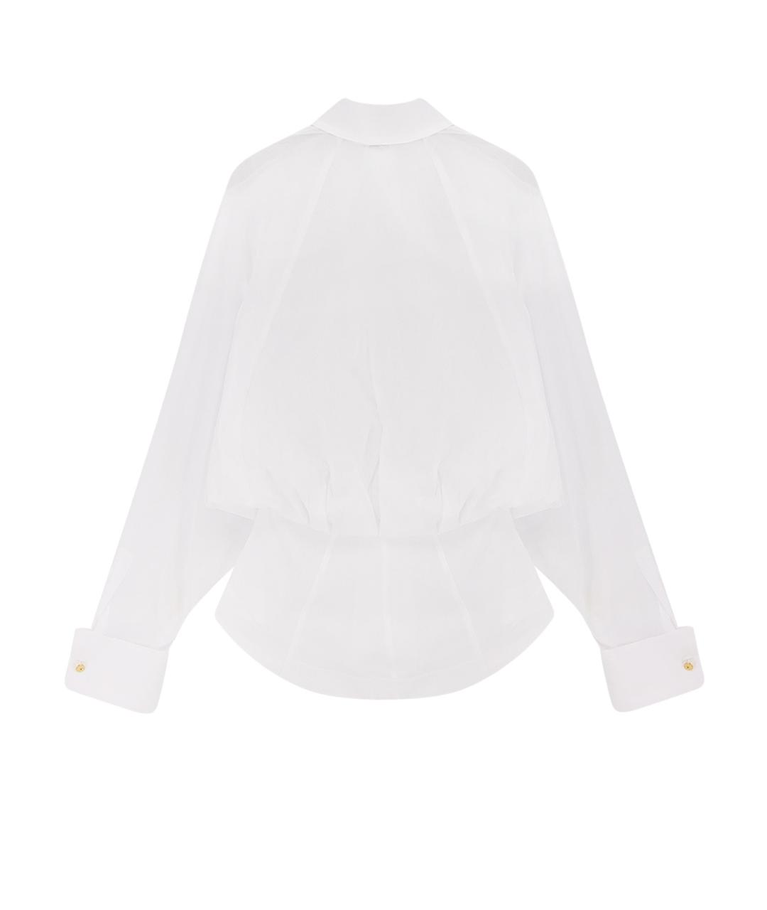 ELISABETTA FRANCHI Белая хлопковая рубашка, фото 2