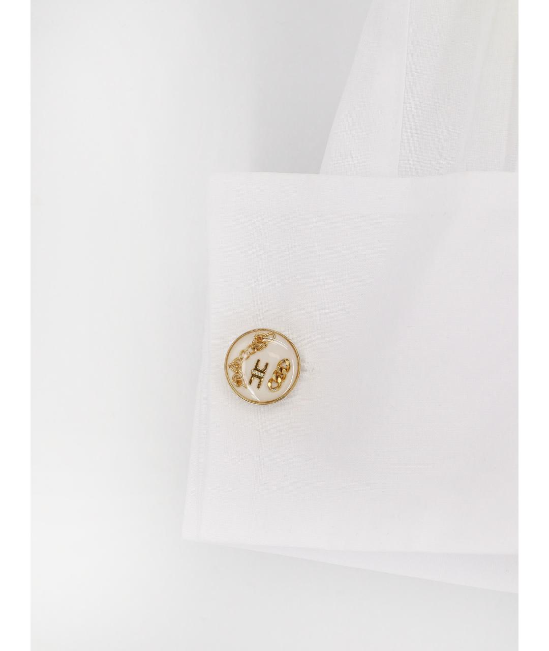 ELISABETTA FRANCHI Белая хлопковая рубашка, фото 3