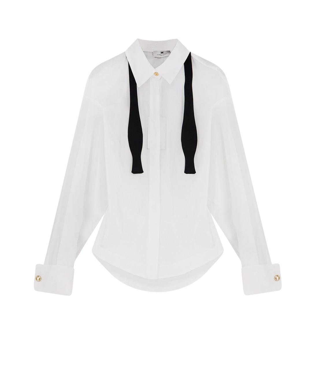 ELISABETTA FRANCHI Белая хлопковая рубашка, фото 1