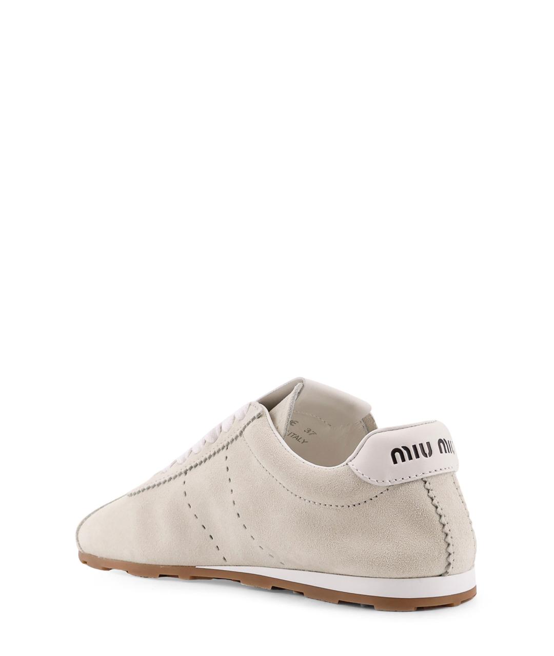 MIU MIU Белые замшевые кроссовки, фото 3