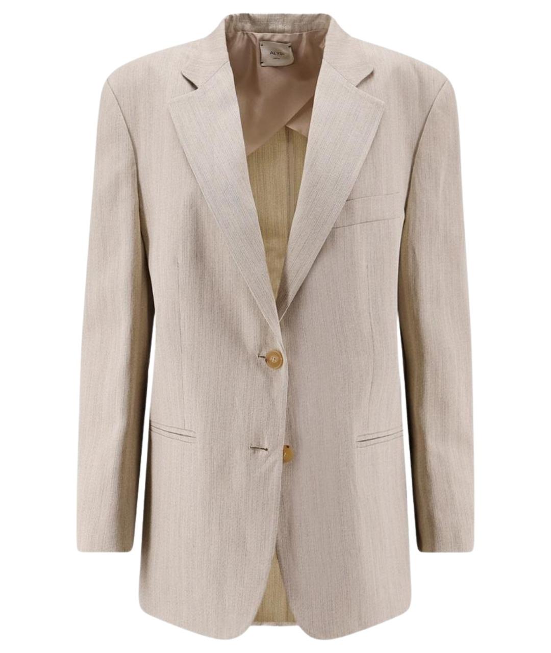 ALYSI Бежевый вискозный жакет/пиджак, фото 1