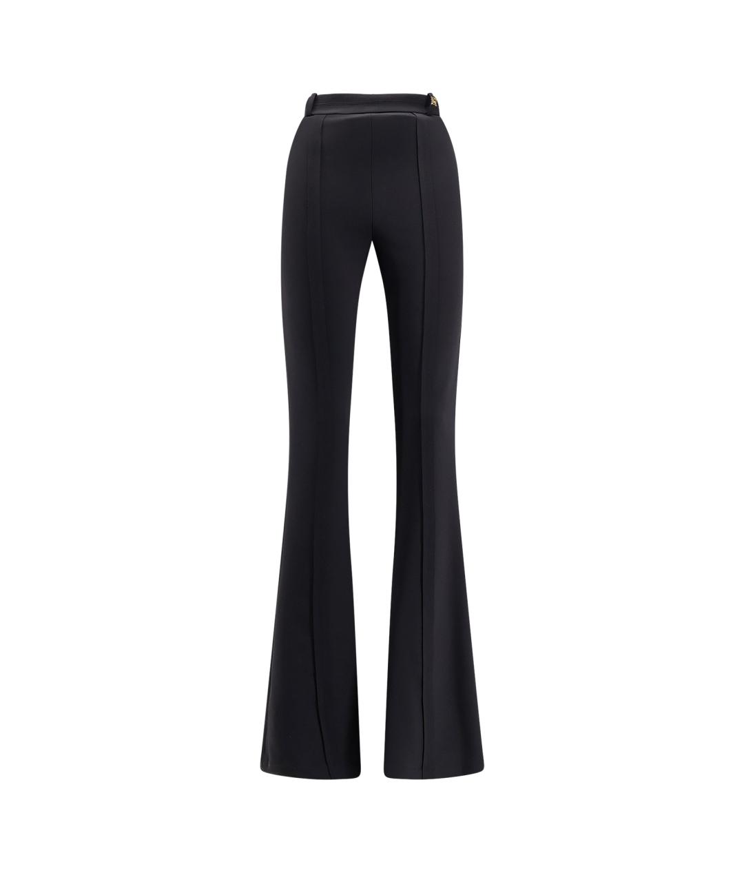 ELISABETTA FRANCHI Черные полиэстеровые брюки узкие, фото 4