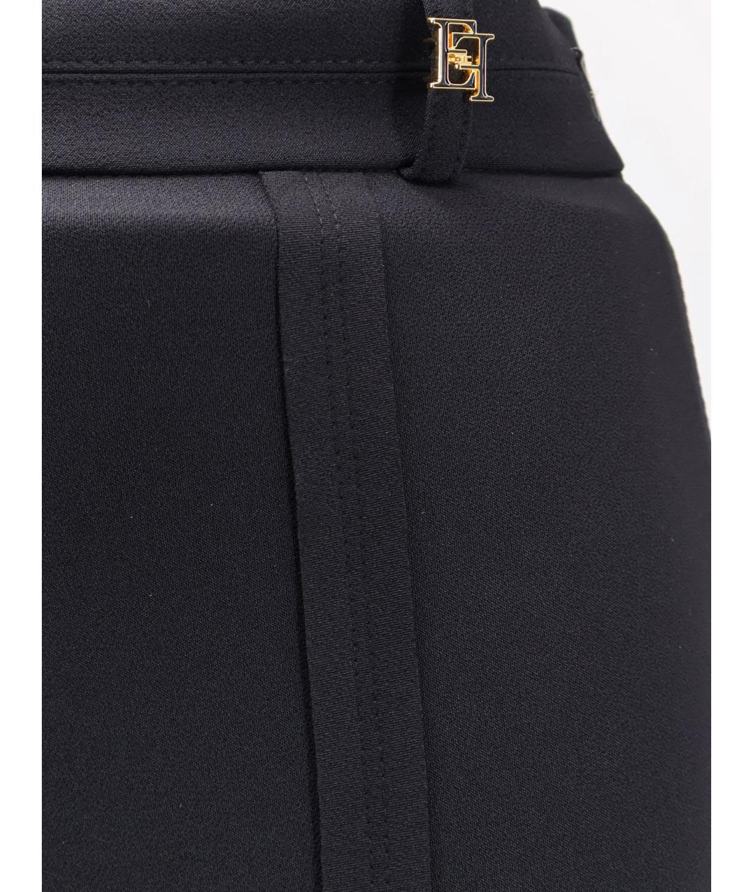 ELISABETTA FRANCHI Черные полиэстеровые брюки узкие, фото 3