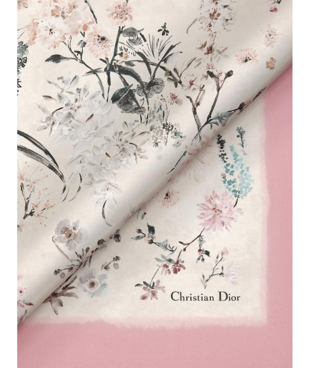 CHRISTIAN DIOR Розовый шерстяной платок, фото 2