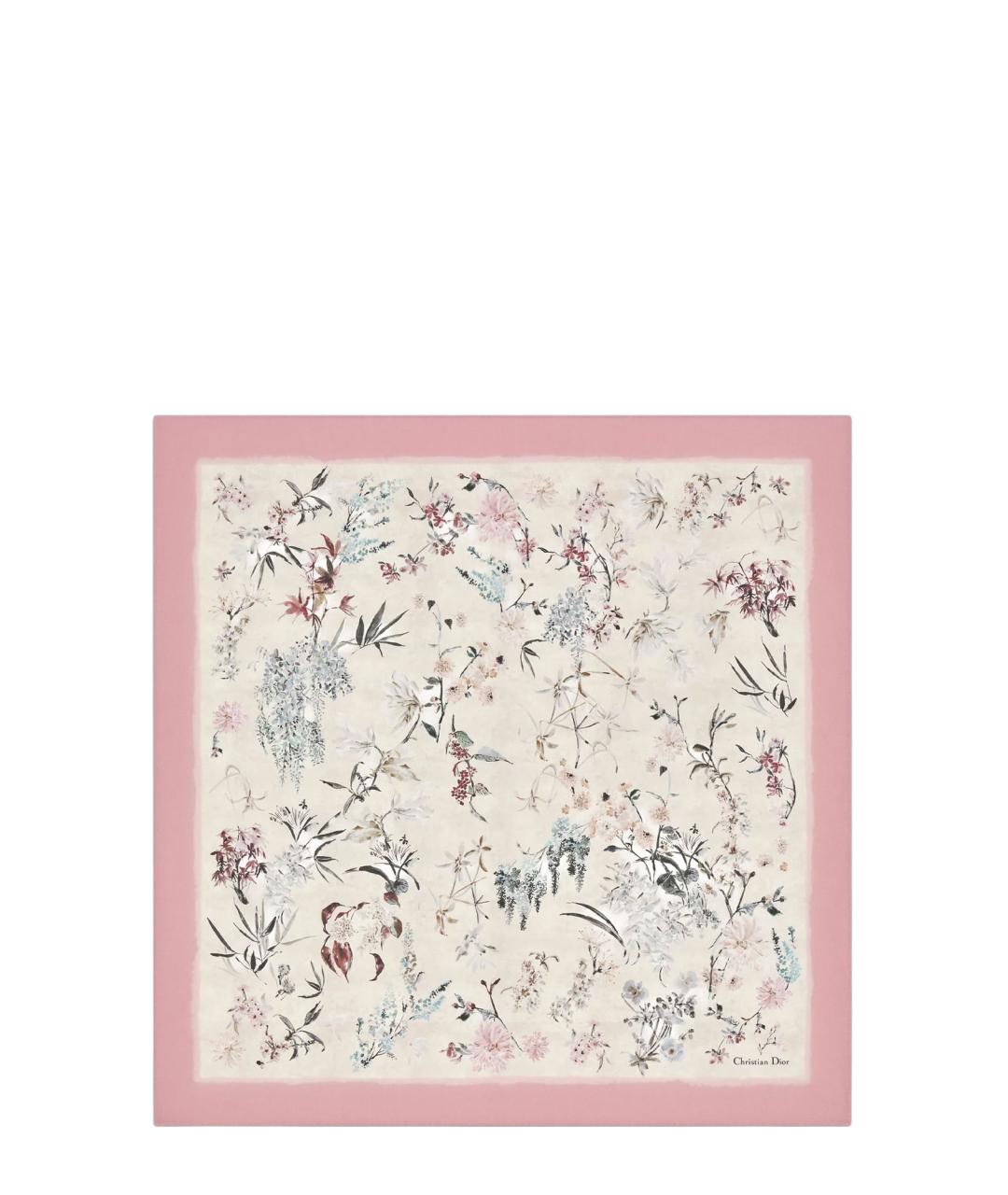 CHRISTIAN DIOR Розовый шерстяной платок, фото 1