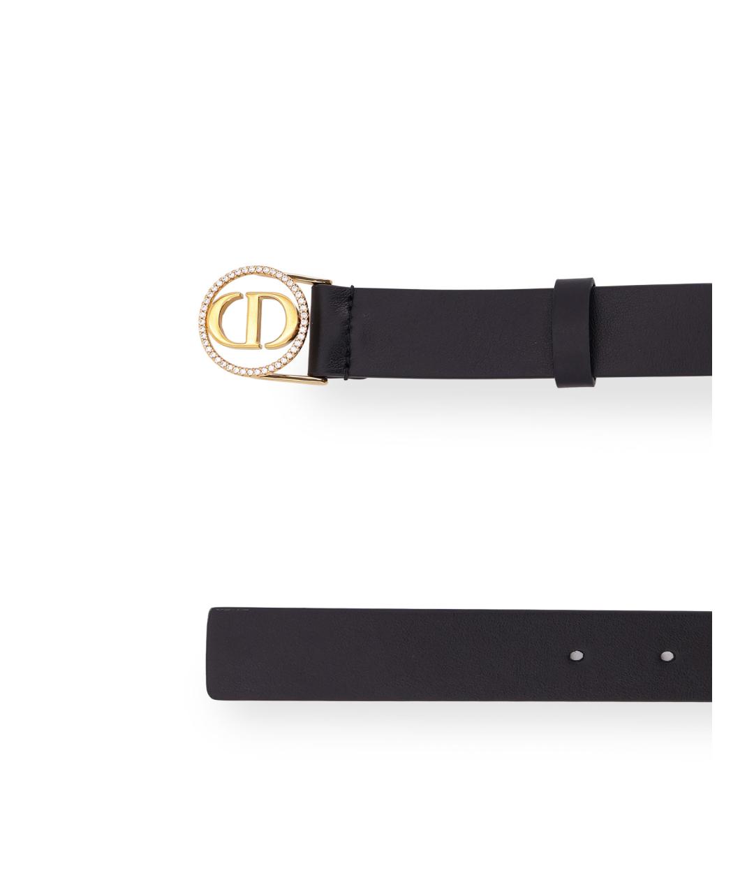 CHRISTIAN DIOR Черный кожаный ремень, фото 2