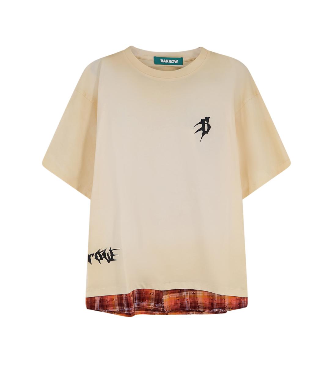 BARROW Бежевая хлопковая футболка, фото 1