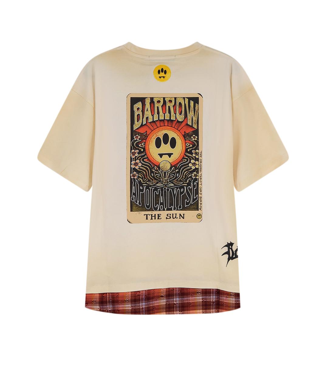 BARROW Бежевая хлопковая футболка, фото 2