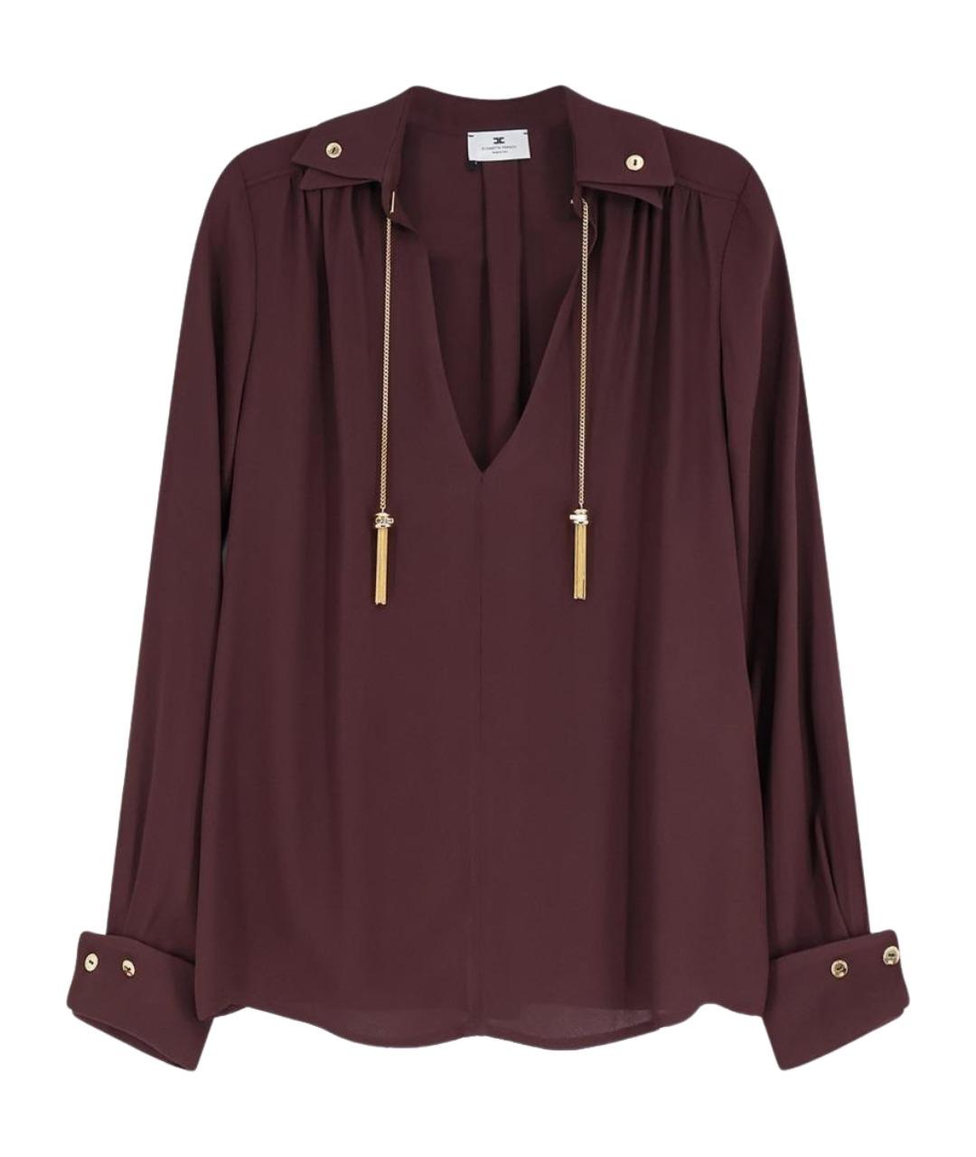 ELISABETTA FRANCHI Коричневая вискозная блузы, фото 1