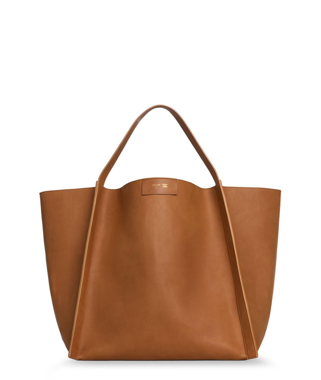 CELINE Коричневая кожаная сумка тоут, фото 1