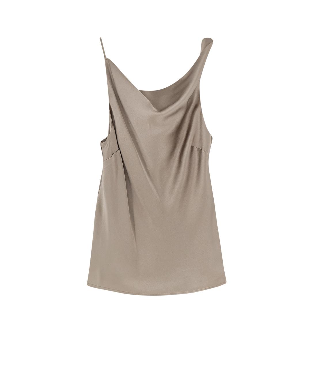 ALYSI Бежевая ацетатная футболка, фото 4