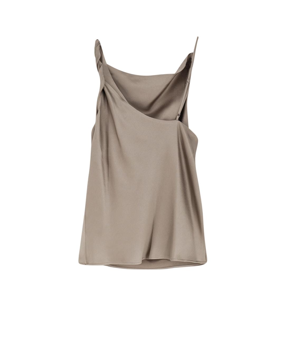 ALYSI Бежевая ацетатная футболка, фото 2