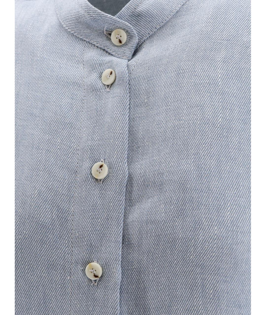 ALYSI Голубая льняная рубашка, фото 3