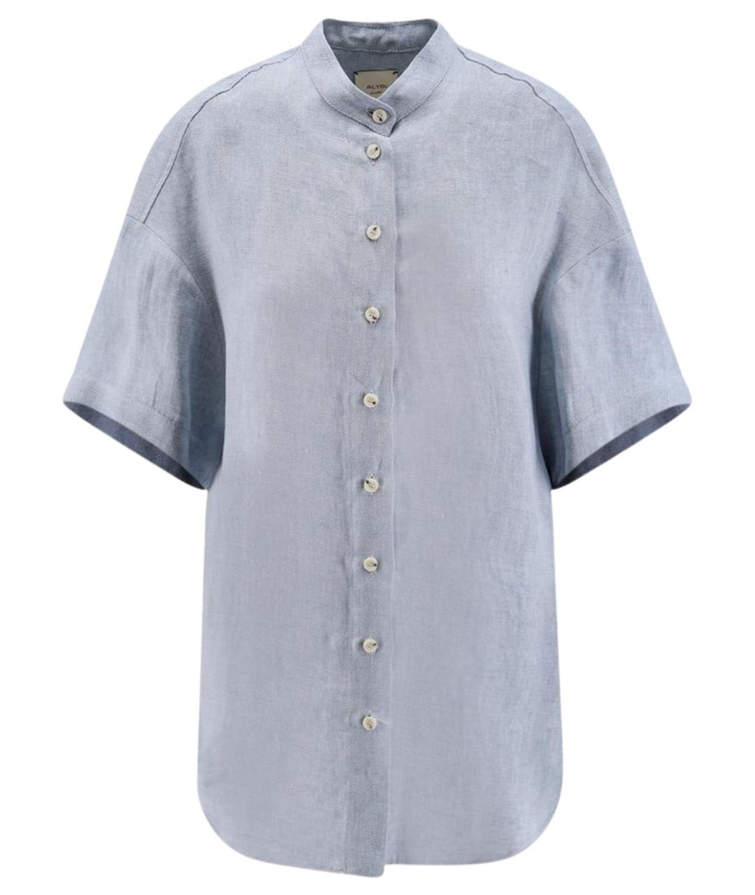 ALYSI Голубая льняная рубашка, фото 1