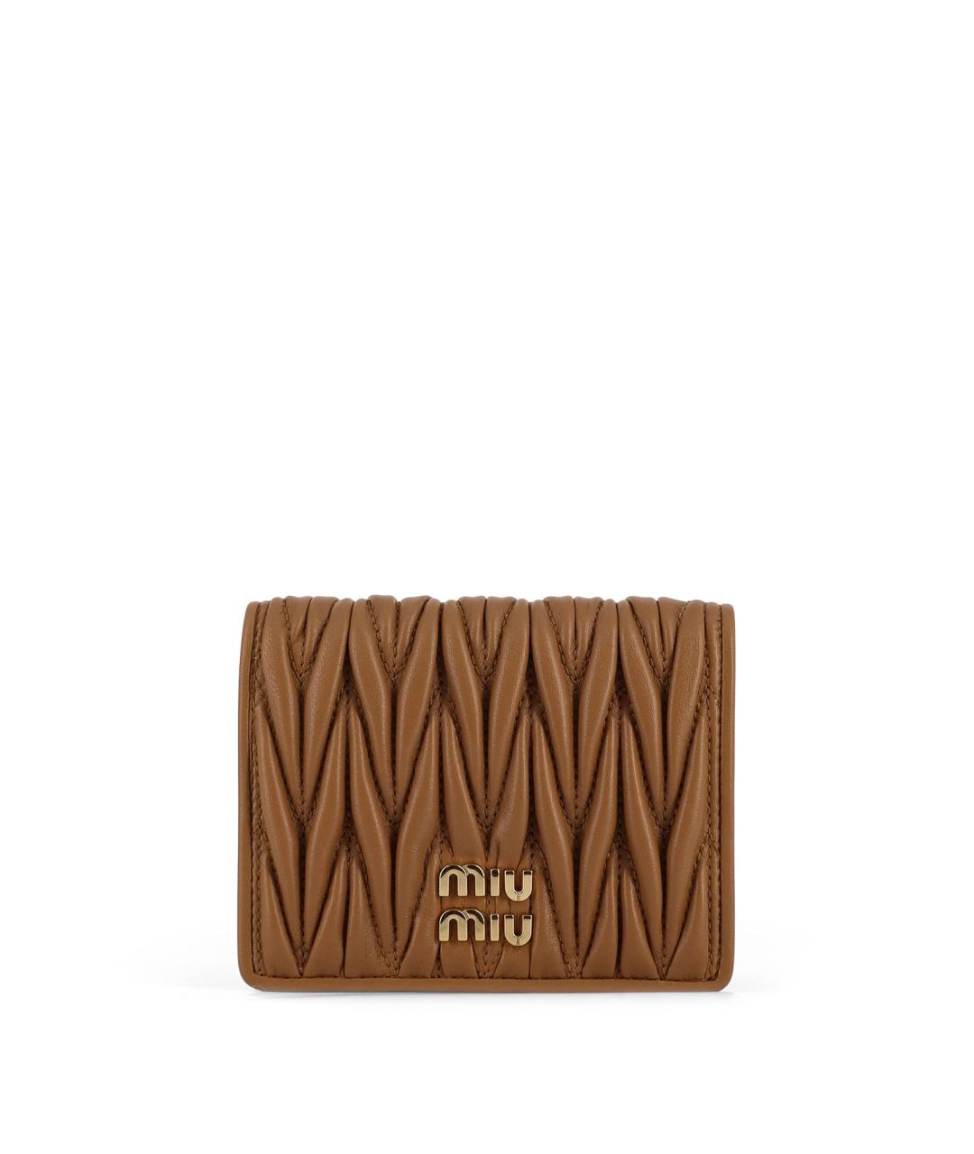 MIU MIU Коричневый кожаный кошелек, фото 1