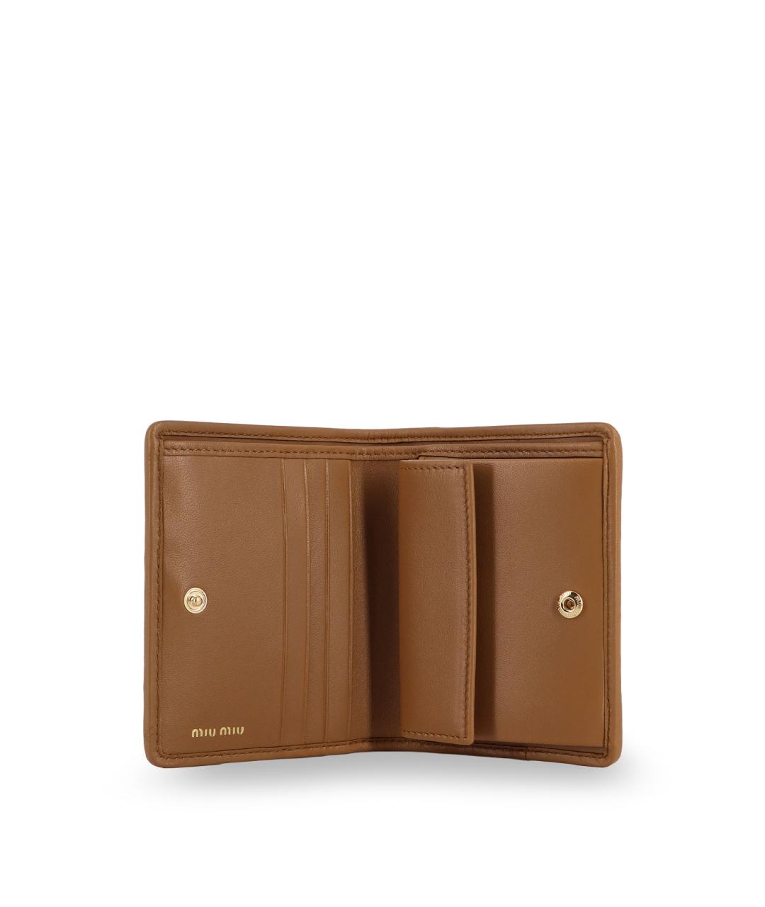 MIU MIU Коричневый кожаный кошелек, фото 3