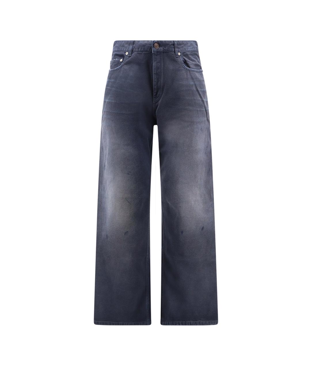 BALENCIAGA Синие хлопковые прямые джинсы, фото 1