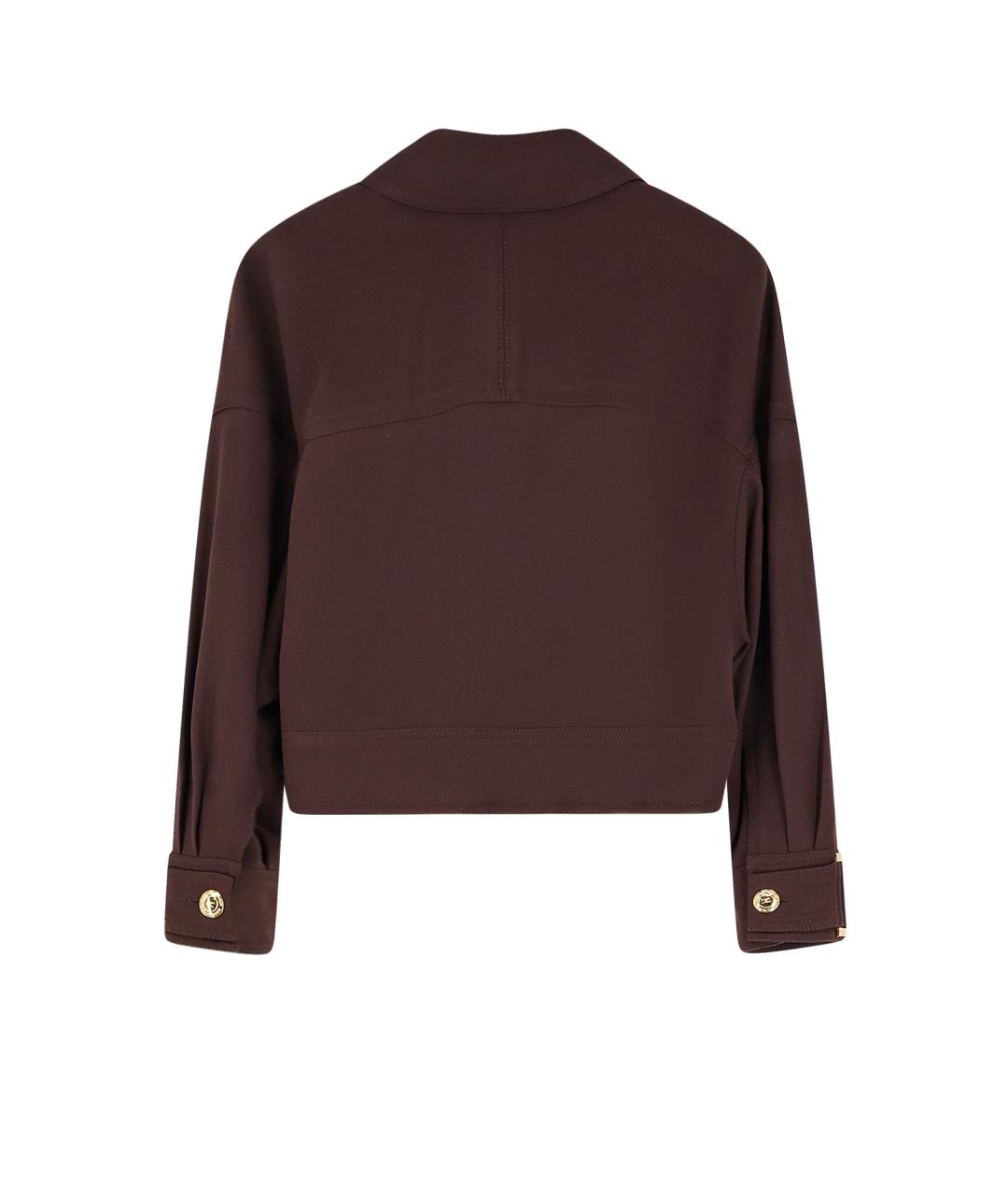 ELISABETTA FRANCHI Коричневая вискозная куртка, фото 2