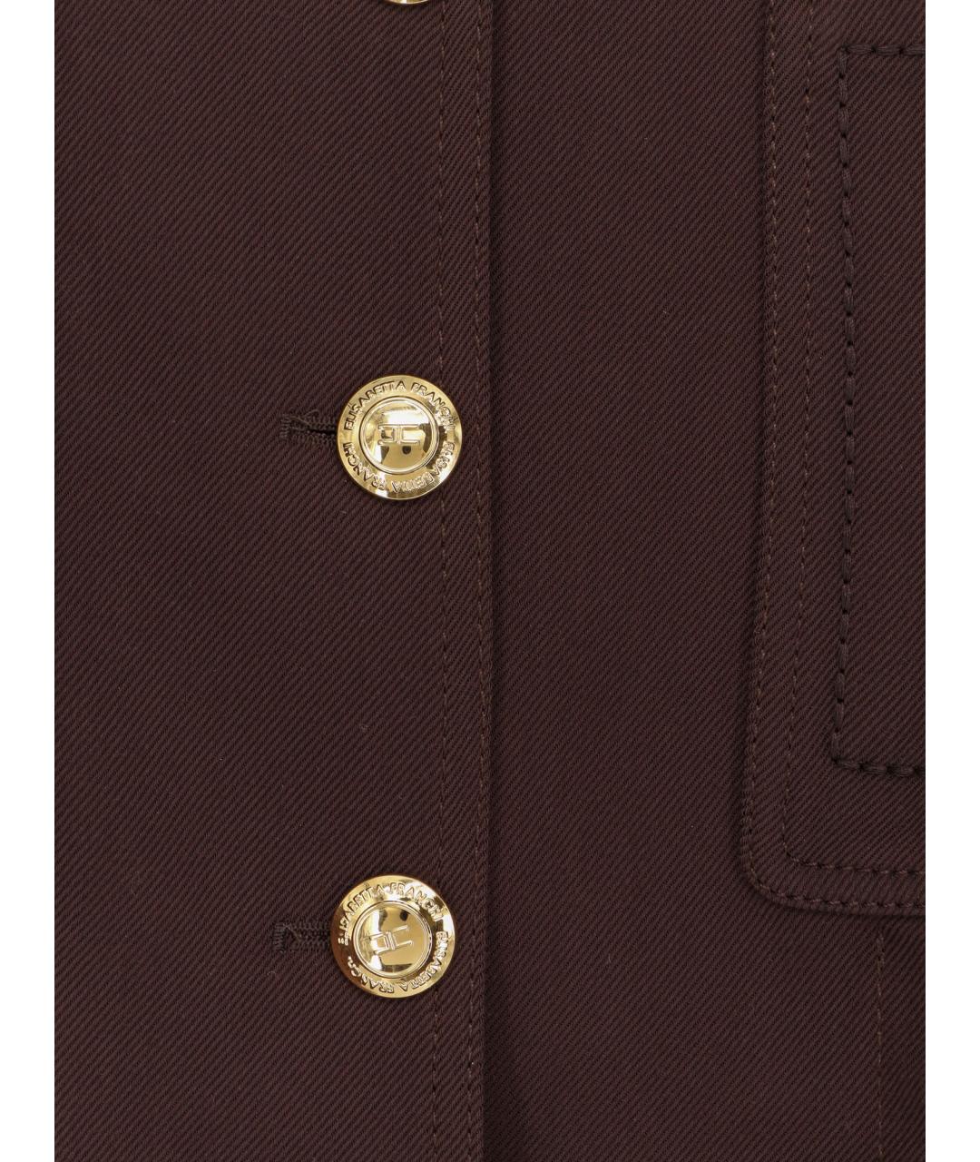 ELISABETTA FRANCHI Коричневая вискозная куртка, фото 3