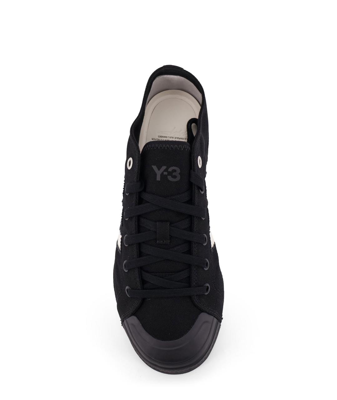 Y-3 Черные текстильные низкие кроссовки / кеды, фото 5