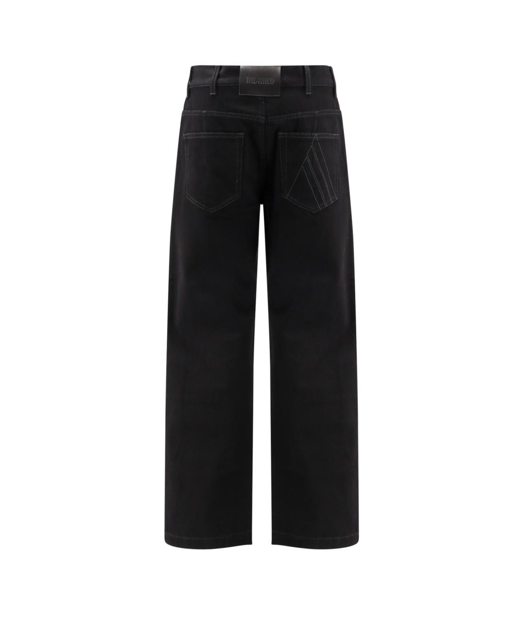 THE ATTICO Черные хлопковые прямые джинсы, фото 2