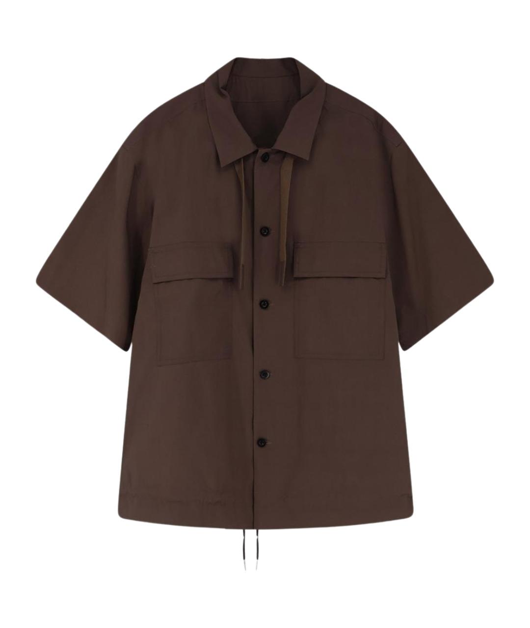 SACAI Коричневая хлопковая кэжуал рубашка, фото 1