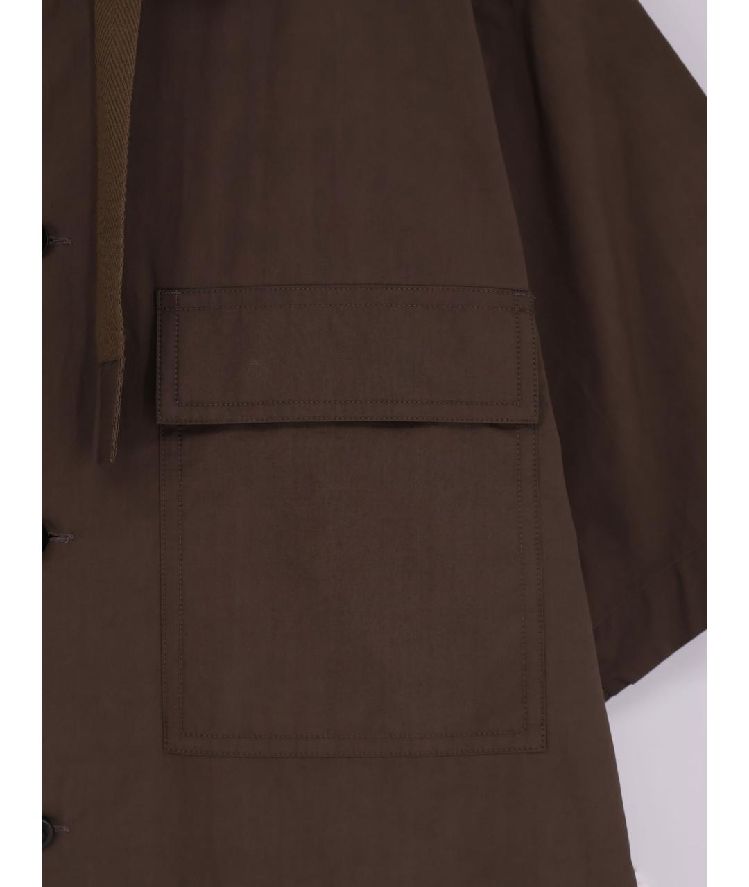 SACAI Коричневая хлопковая кэжуал рубашка, фото 3