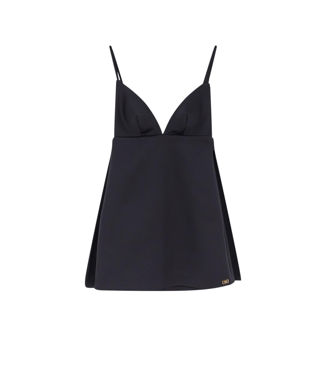 ELISABETTA FRANCHI Черное полиэстеровое платье, фото 4