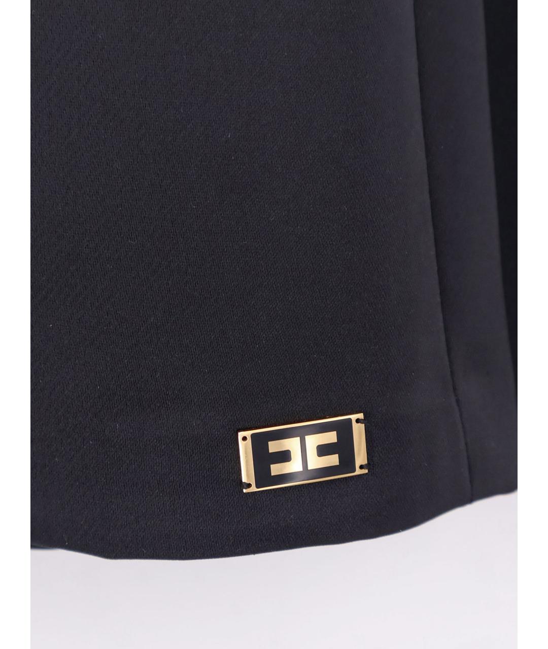 ELISABETTA FRANCHI Черное полиэстеровое платье, фото 3