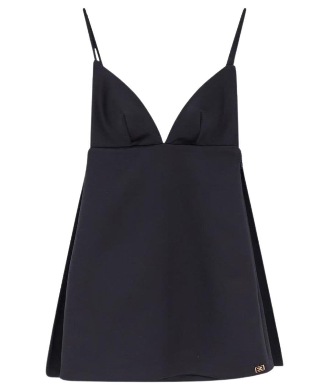 ELISABETTA FRANCHI Черное полиэстеровое платье, фото 1