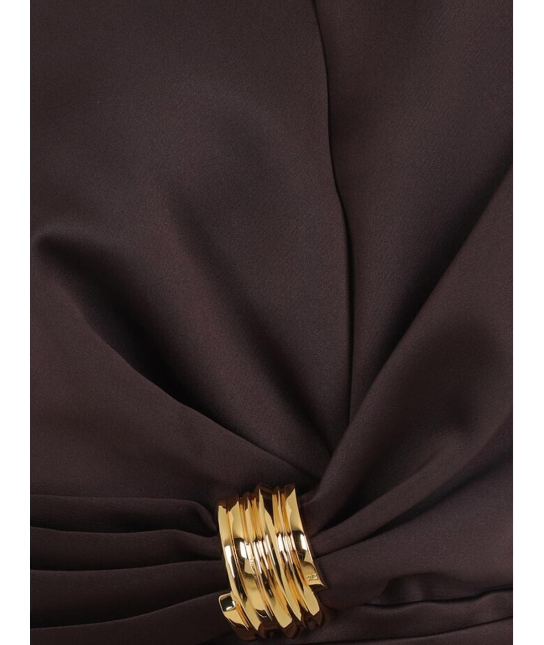 ELISABETTA FRANCHI Коричневое вечернее платье, фото 3