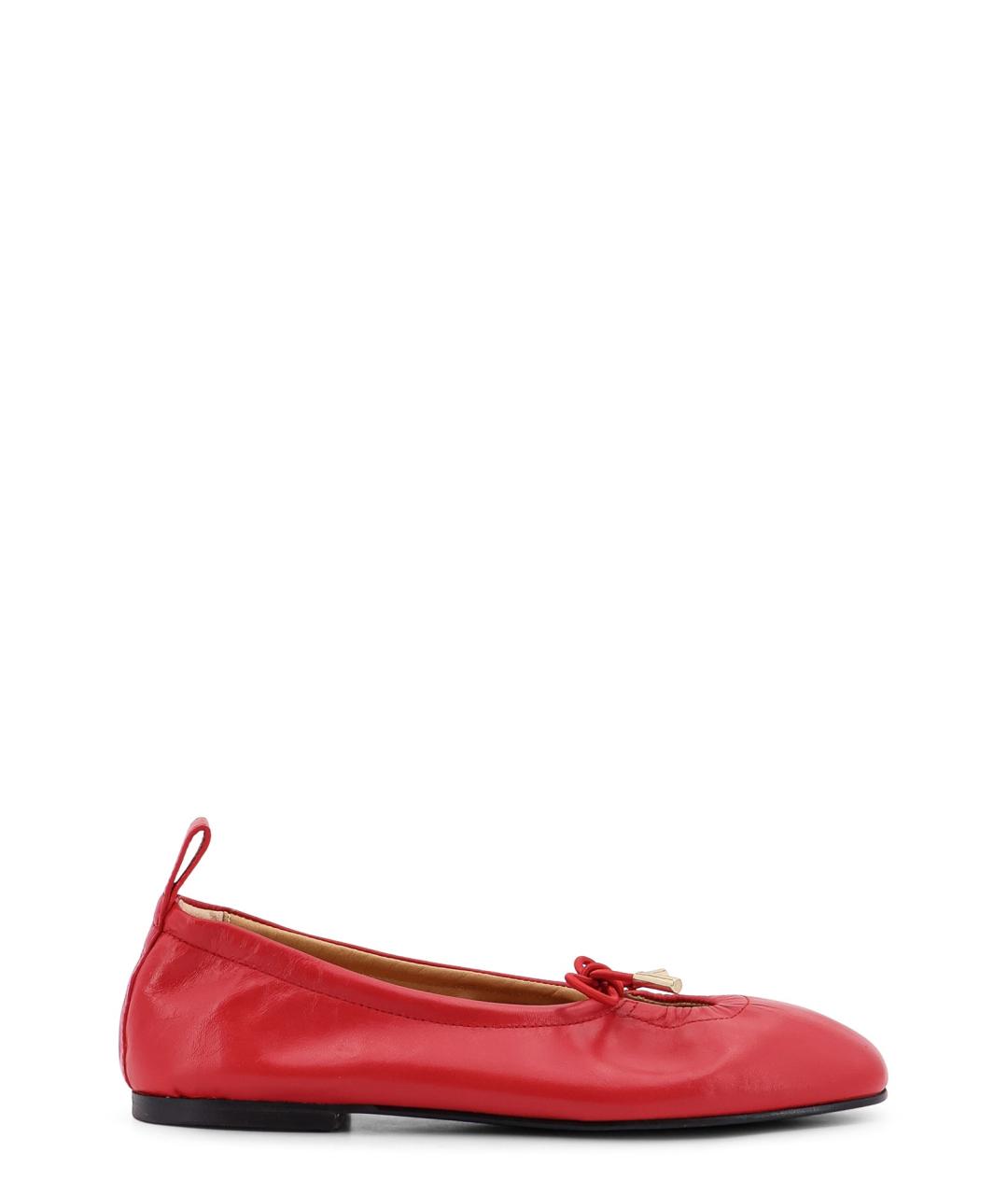 ALOHAS Красные кожаные балетки, фото 1