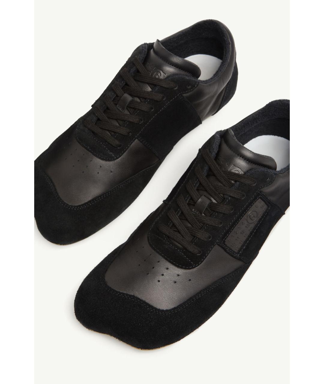 MM6 MAISON MARGIELA Черные замшевые низкие кроссовки / кеды, фото 6