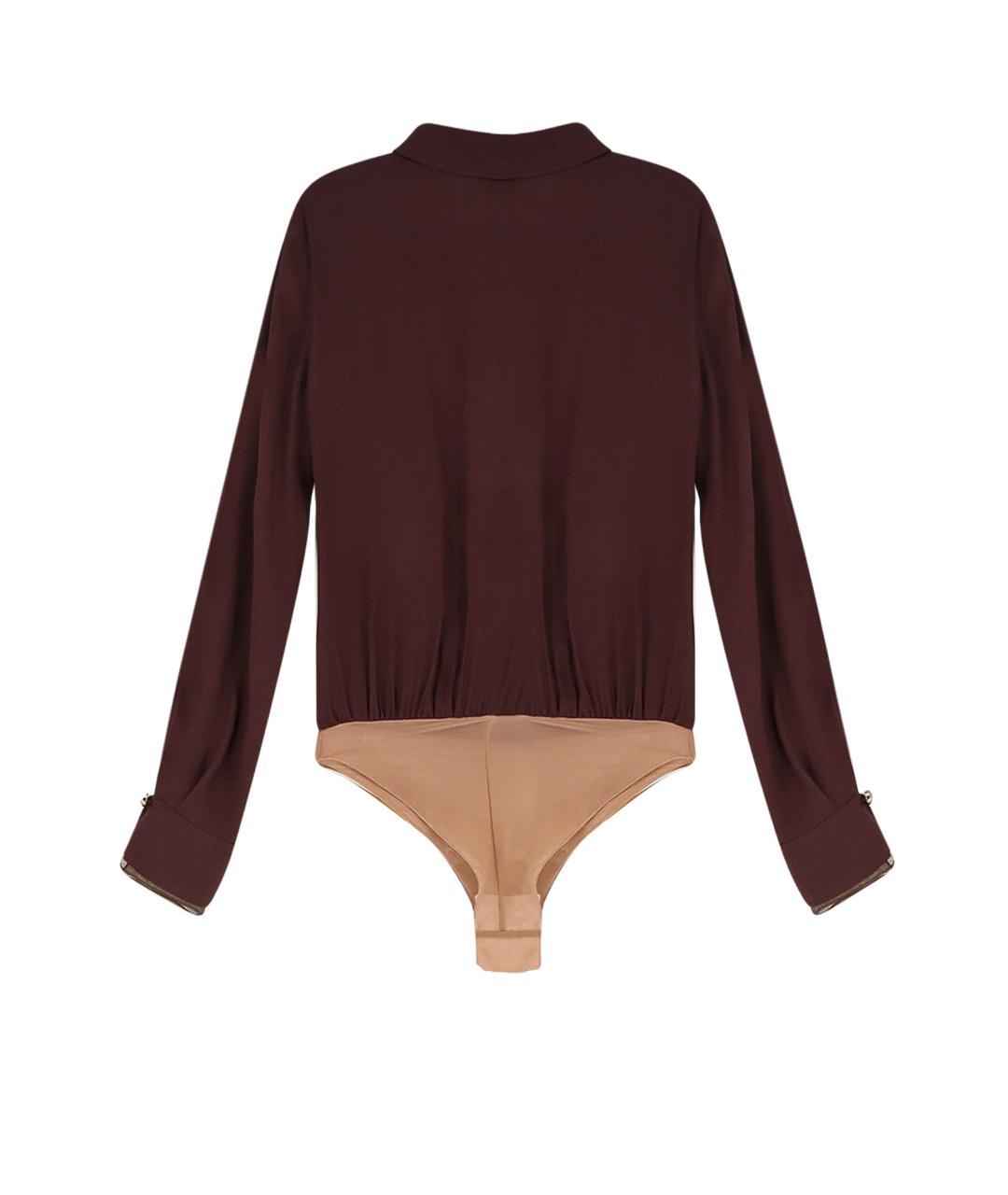 ELISABETTA FRANCHI Коричневое вискозное боди, фото 2
